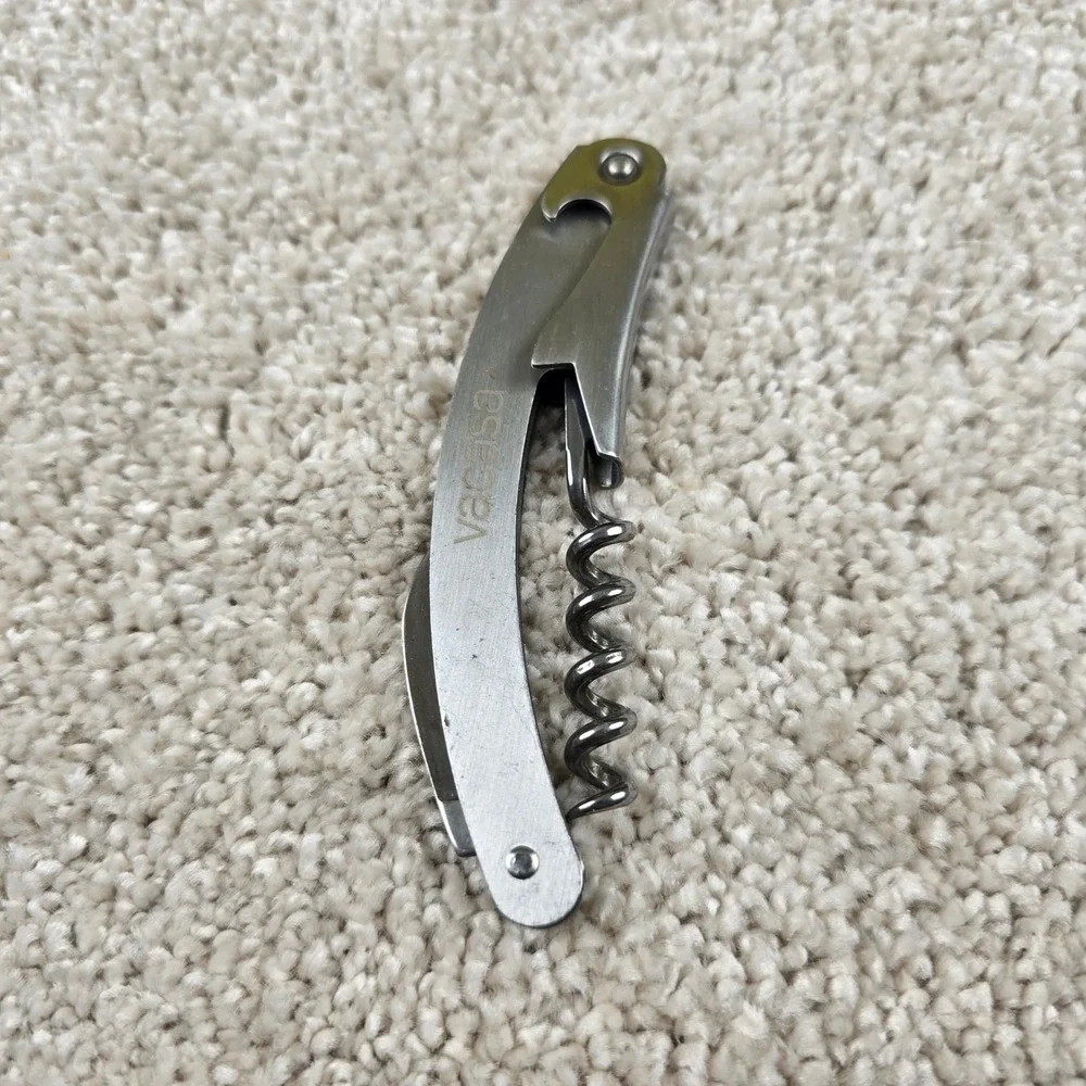 Vacasa Wine Bottle Opener Silver Stainless Steel‎ Waiters Corkscrew Foil Cutter